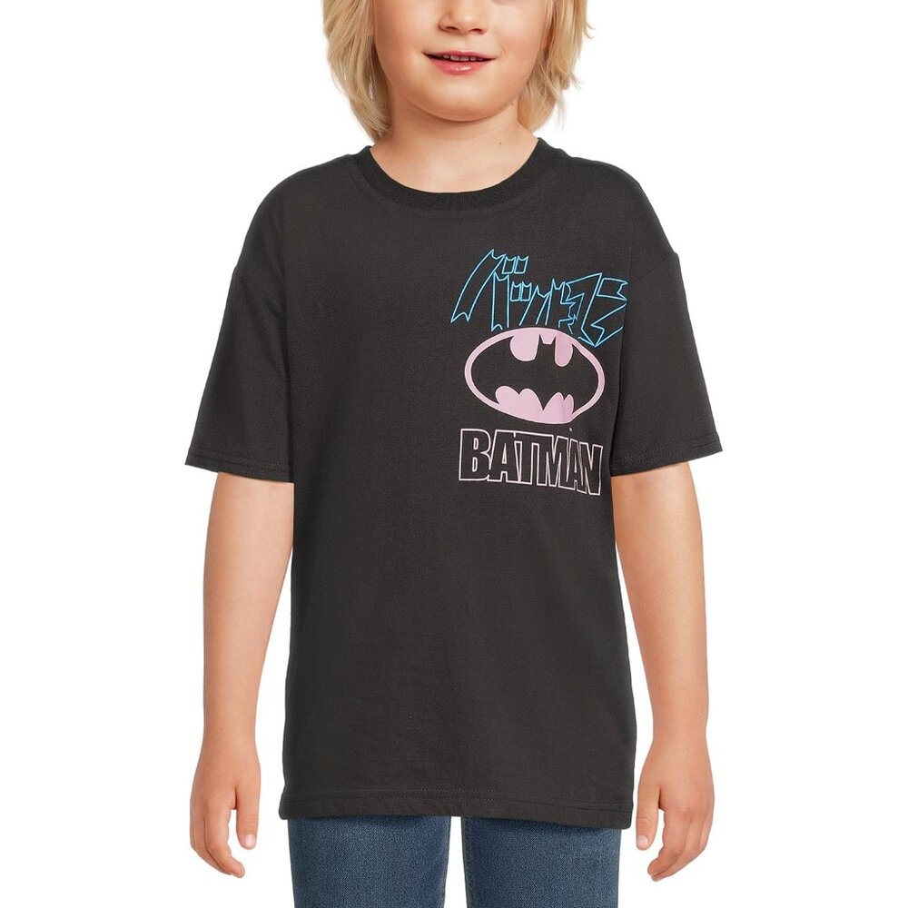 Batman & Robin, Batman Boys Short Sleeve Elevated Graphic T-Shirt, Large, NEW